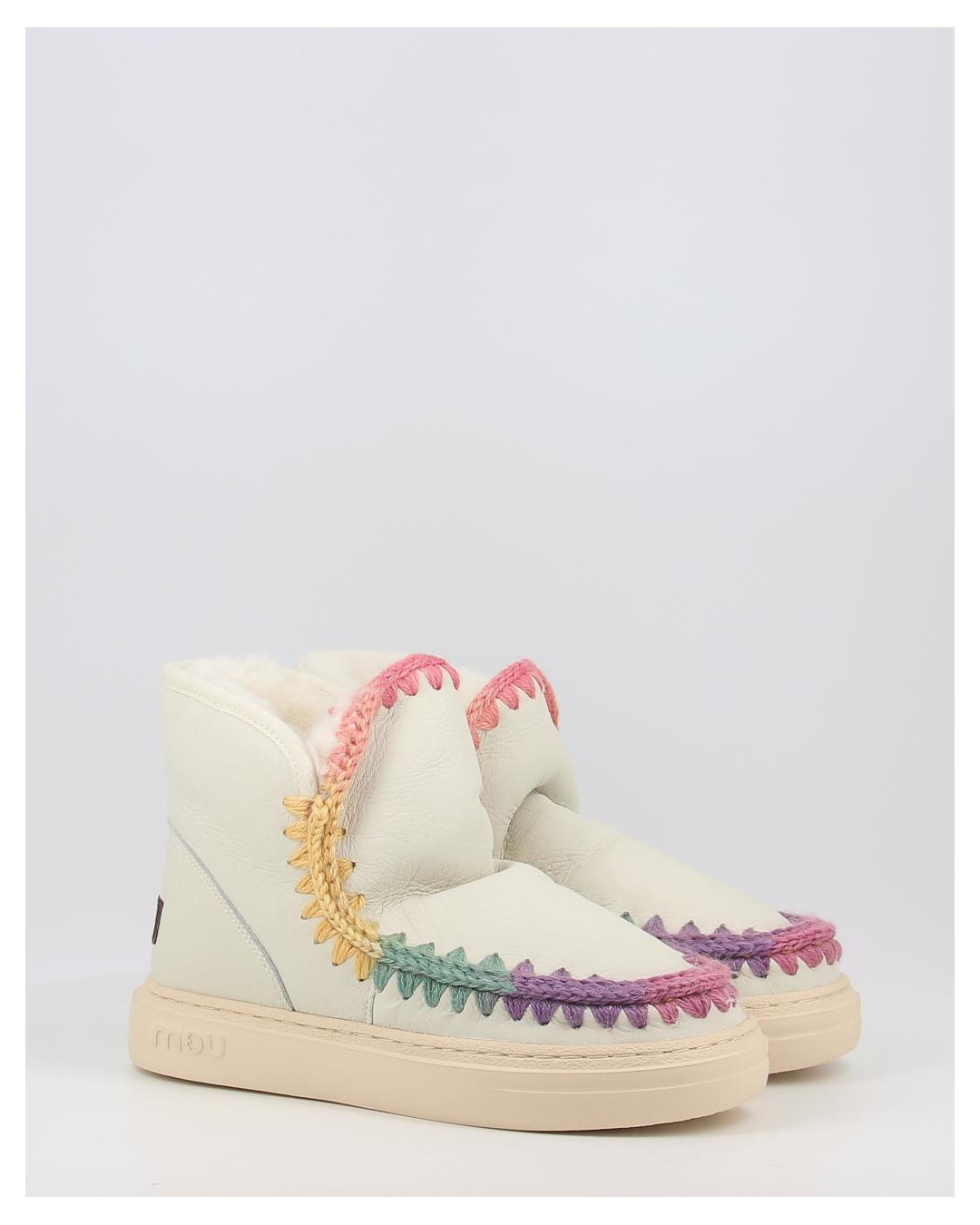 Botines Mou SNEAKER BOLD RAINBOW STITCHING NUTRWH blanco