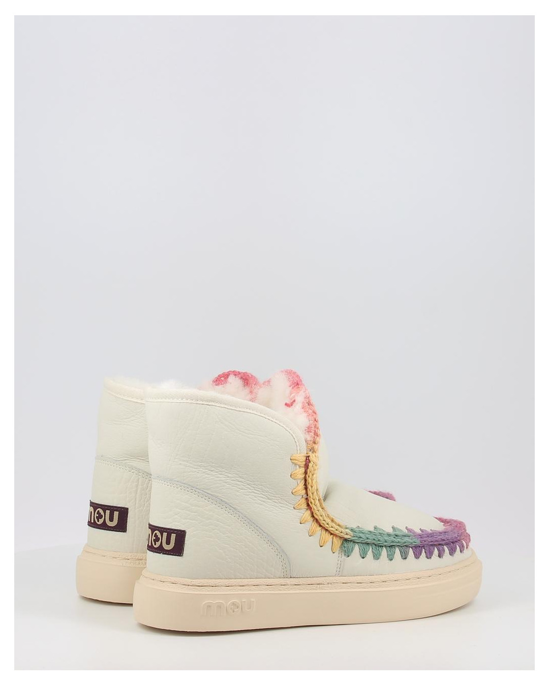 Botines Mou SNEAKER BOLD RAINBOW STITCHING NUTRWH blanco
