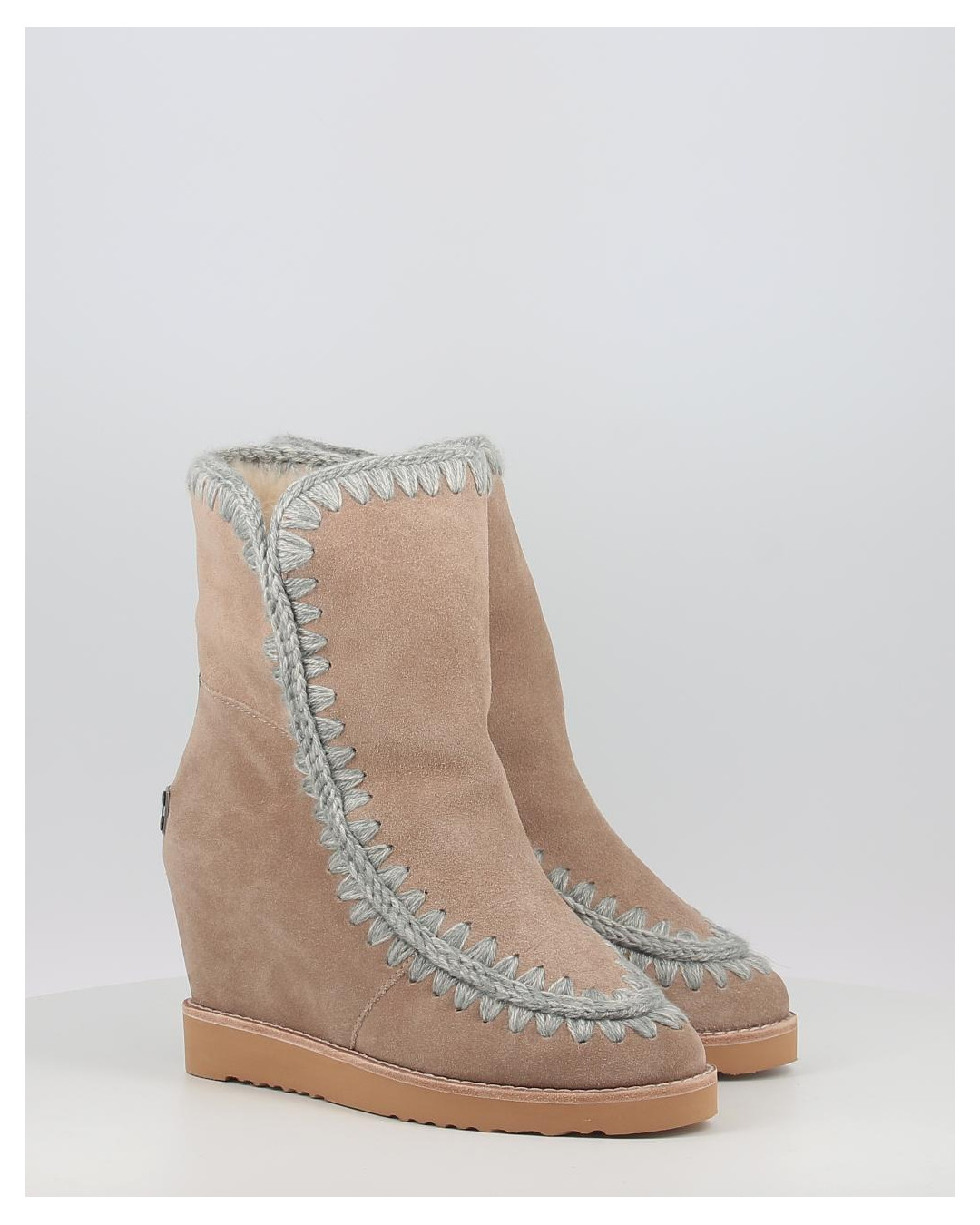 Botas Mou FRENCH TOE WEDGE SHORT taupe