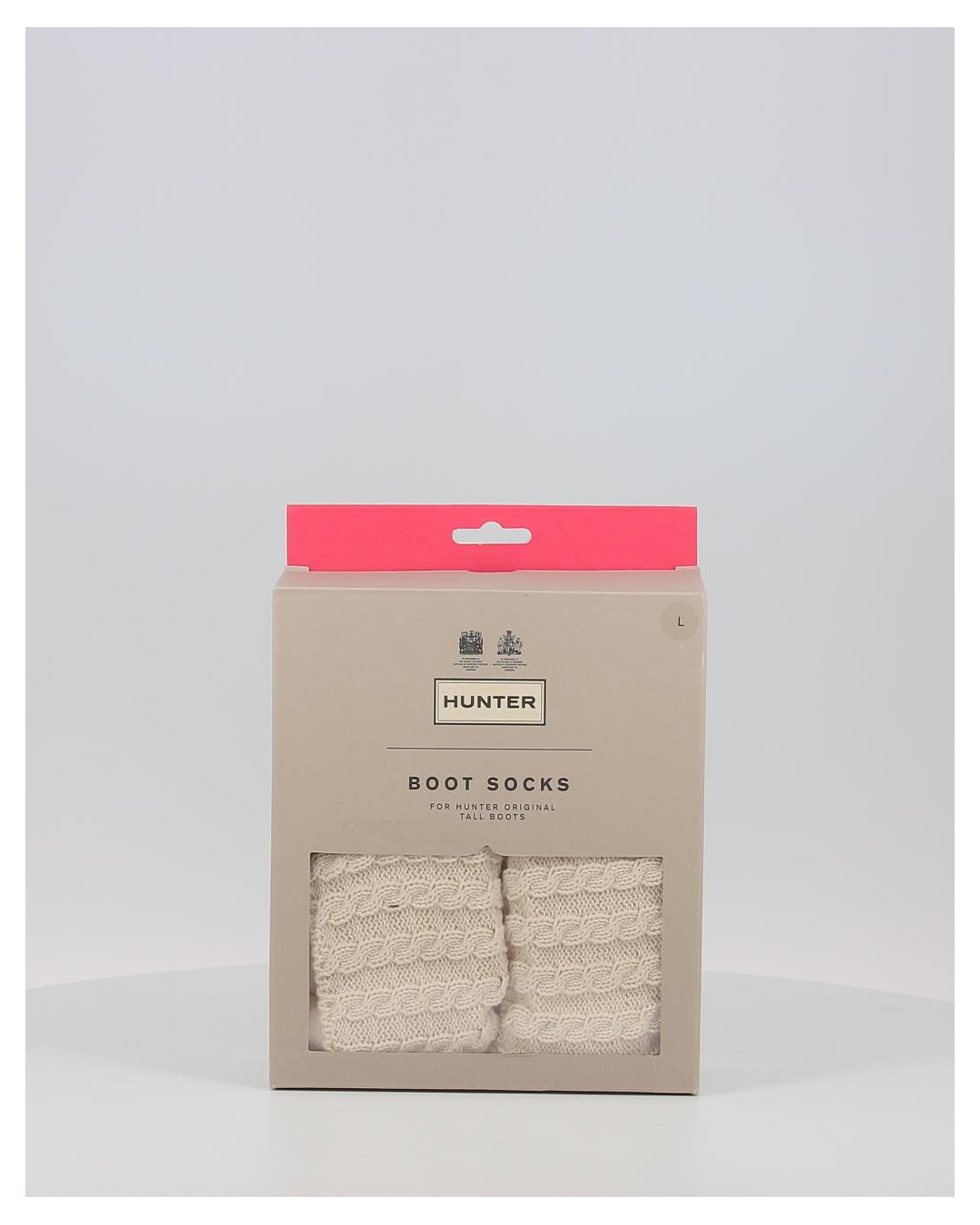 Calcetines Hunter RECYCLED MINI CABLE BOOT TALL blanco