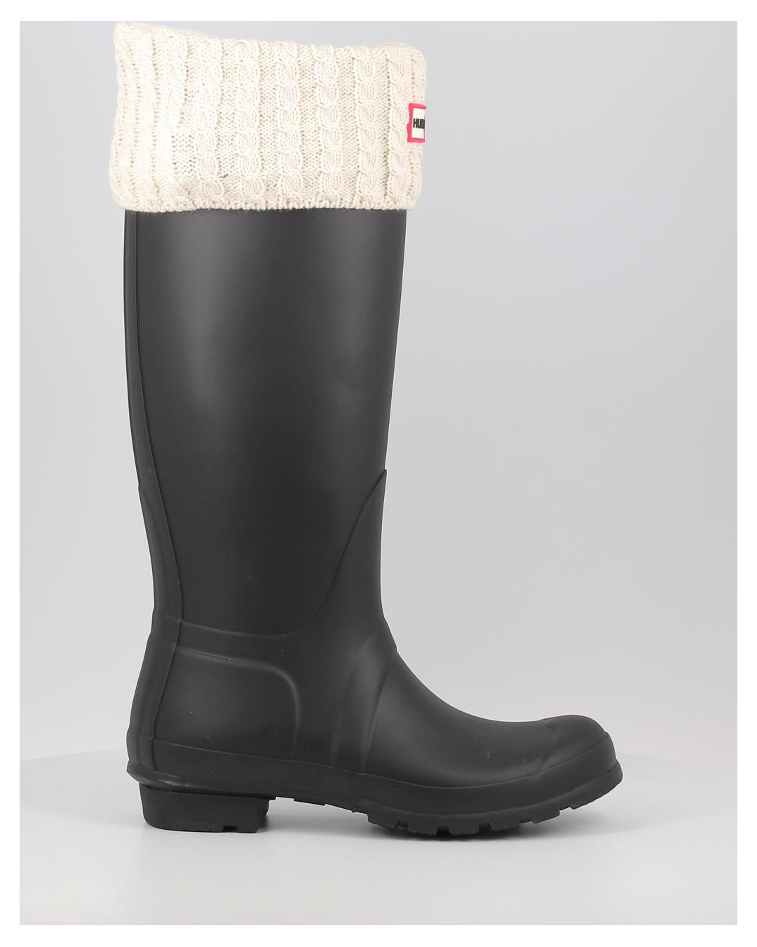 Calcetines Hunter RECYCLED MINI CABLE BOOT TALL blanco