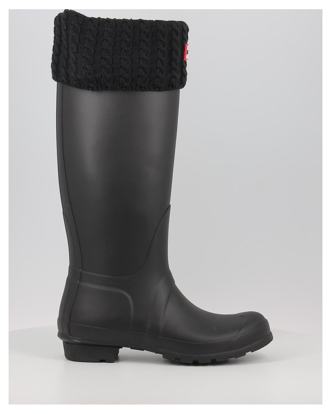 Calcetines Hunter RECYCLED MINI CABLE BOOT TALL negro