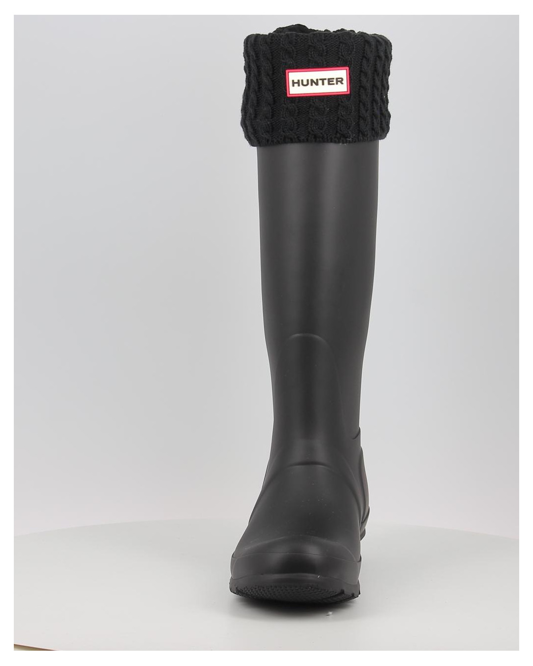 Calcetines Hunter RECYCLED MINI CABLE BOOT TALL negro