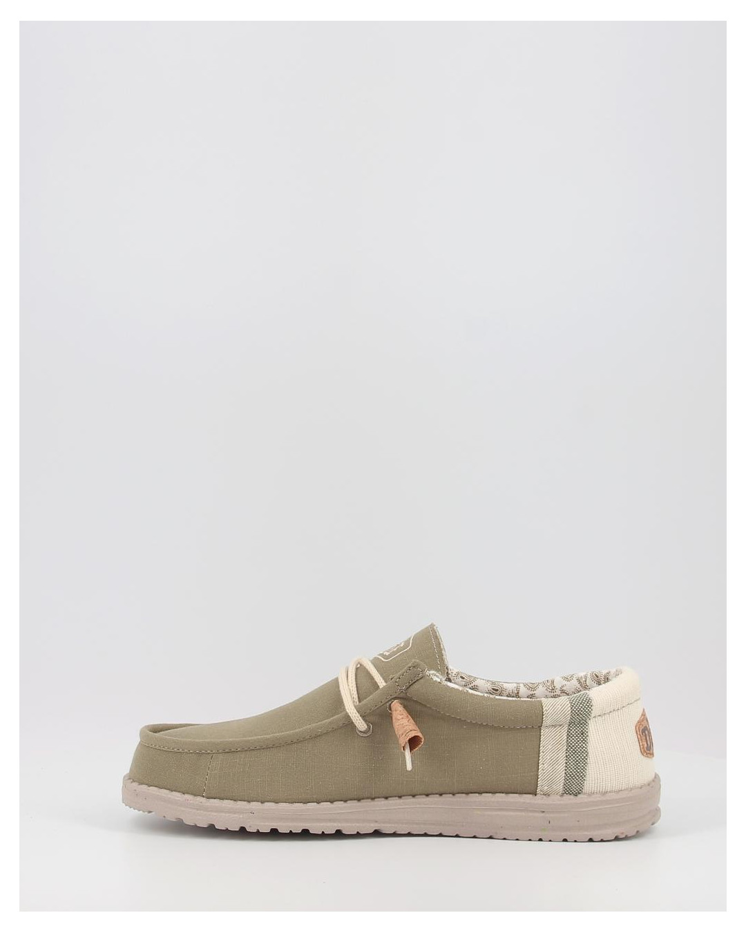 Mocasin Hey Dude Wally Linen Natural White Hombre | Cuotas sin interés