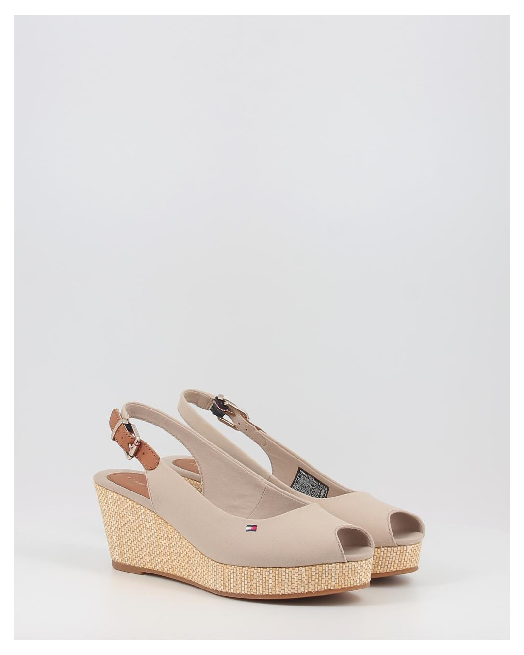 Alpargatas Tommy Hilfiger ICONIC ELBA SLING BACK WEDGE taupe