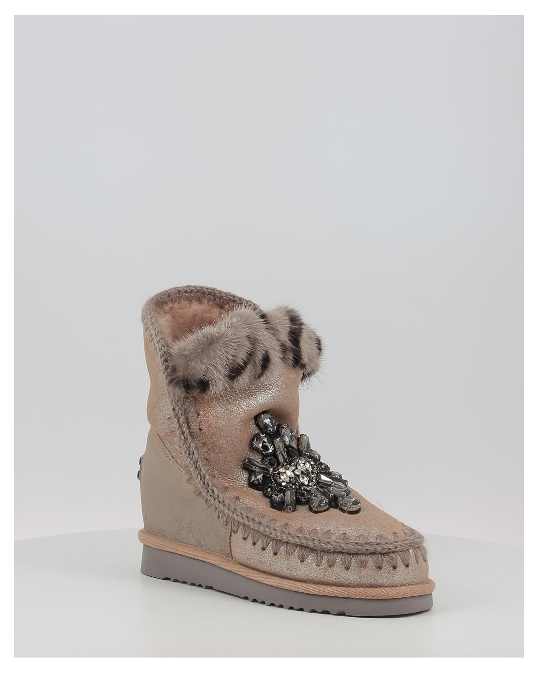 Botas Mou INNER WEDGE FRONT HEART PATCH DUCAM taupe