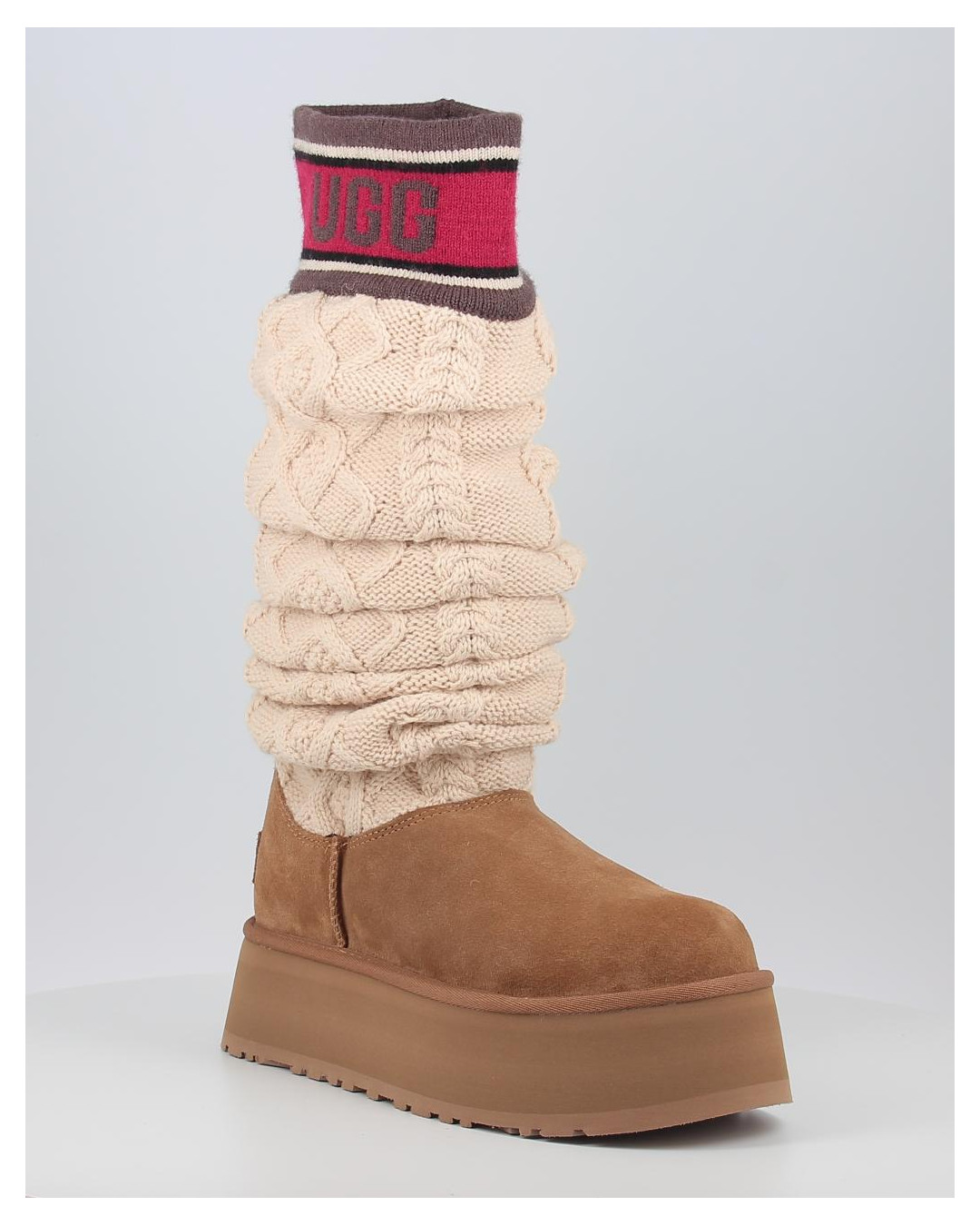 Botas Ugg CLASSIC SWEATER LETTER TALL Chestnut