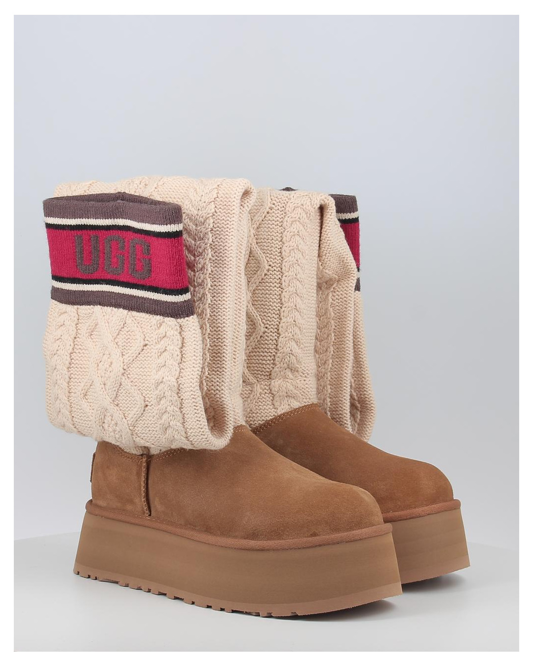 Botas Ugg CLASSIC SWEATER LETTER TALL Chestnut