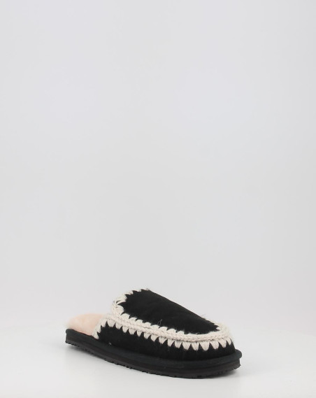 Zuecos Mou SUEDE SLIPPER FULL ESKIMO STITCH negro Zuecos Mou SUEDE SLIPPER FULL ESKIMO STITCH negro