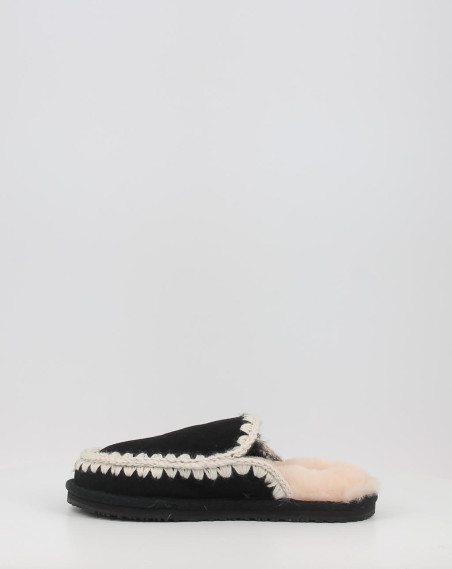 Zuecos Mou SUEDE SLIPPER FULL ESKIMO STITCH negro Zuecos Mou SUEDE SLIPPER FULL ESKIMO STITCH negro