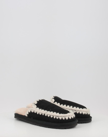 Zuecos Mou SUEDE SLIPPER FULL ESKIMO STITCH negro Zuecos Mou SUEDE SLIPPER FULL ESKIMO STITCH negro