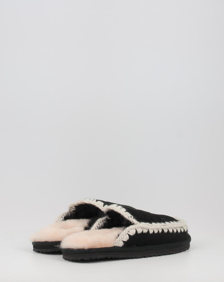 Zuecos Mou SUEDE SLIPPER FULL ESKIMO STITCH negro Zuecos Mou SUEDE SLIPPER FULL ESKIMO STITCH negro