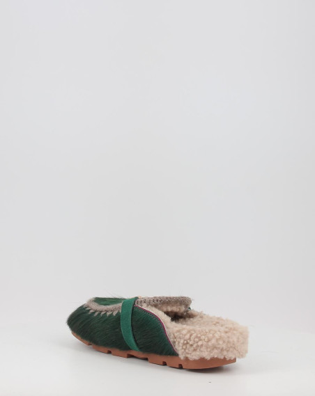 Zuecos Mou WINTER BIO SLIDE LONG HAIR PONYSKIN - LETTER LOGO verde Zuecos Mou WINTER BIO SLIDE LONG HAIR PONYSKIN - LETTER LOGO verde