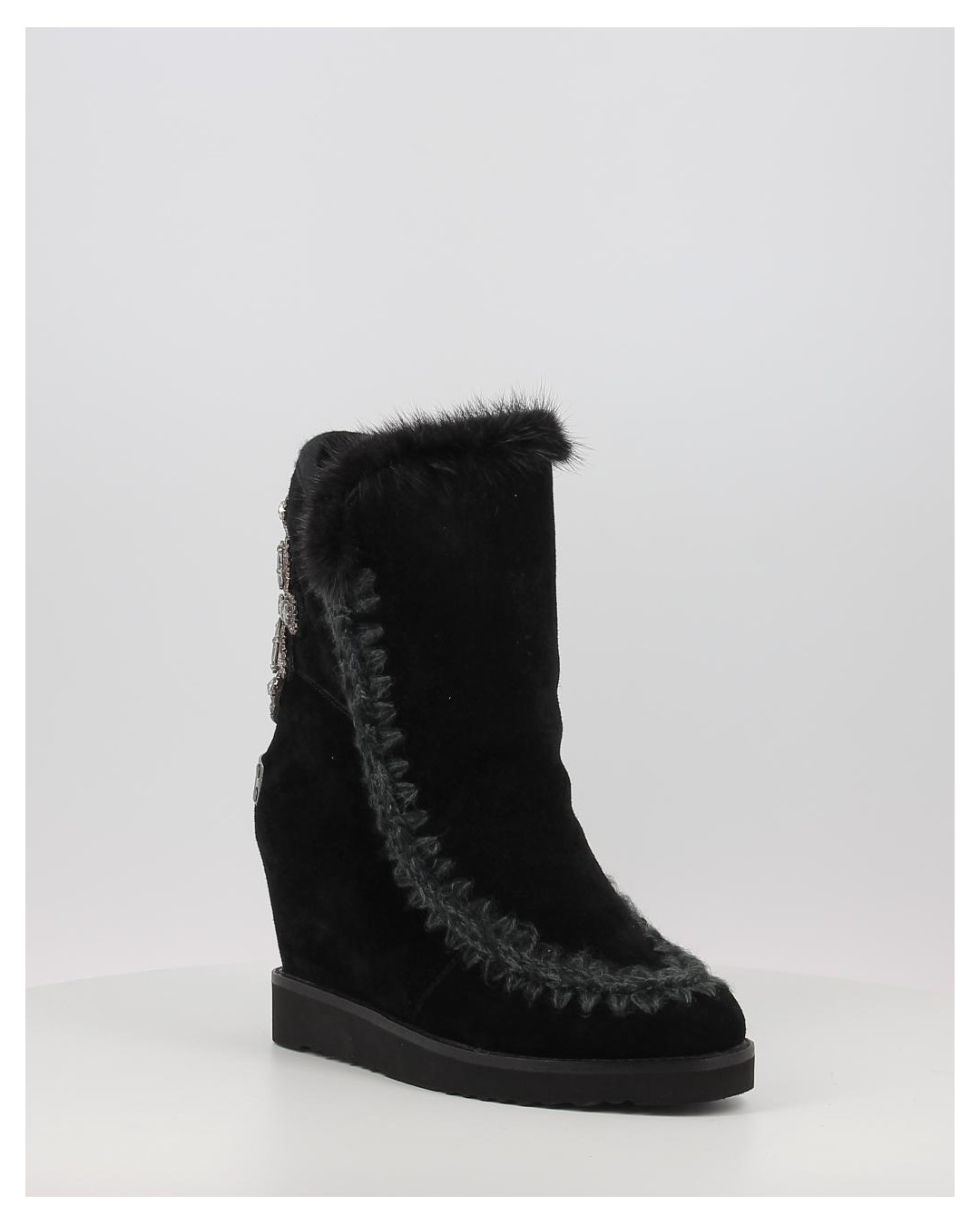Botas Mou FRENCH TOE WEDGE BACK PATCH CROSS negro