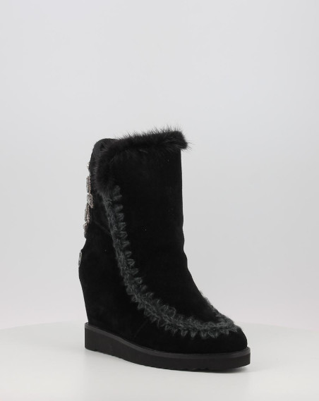 Botas Mou FRENCH TOE WEDGE BACK PATCH CROSS negro