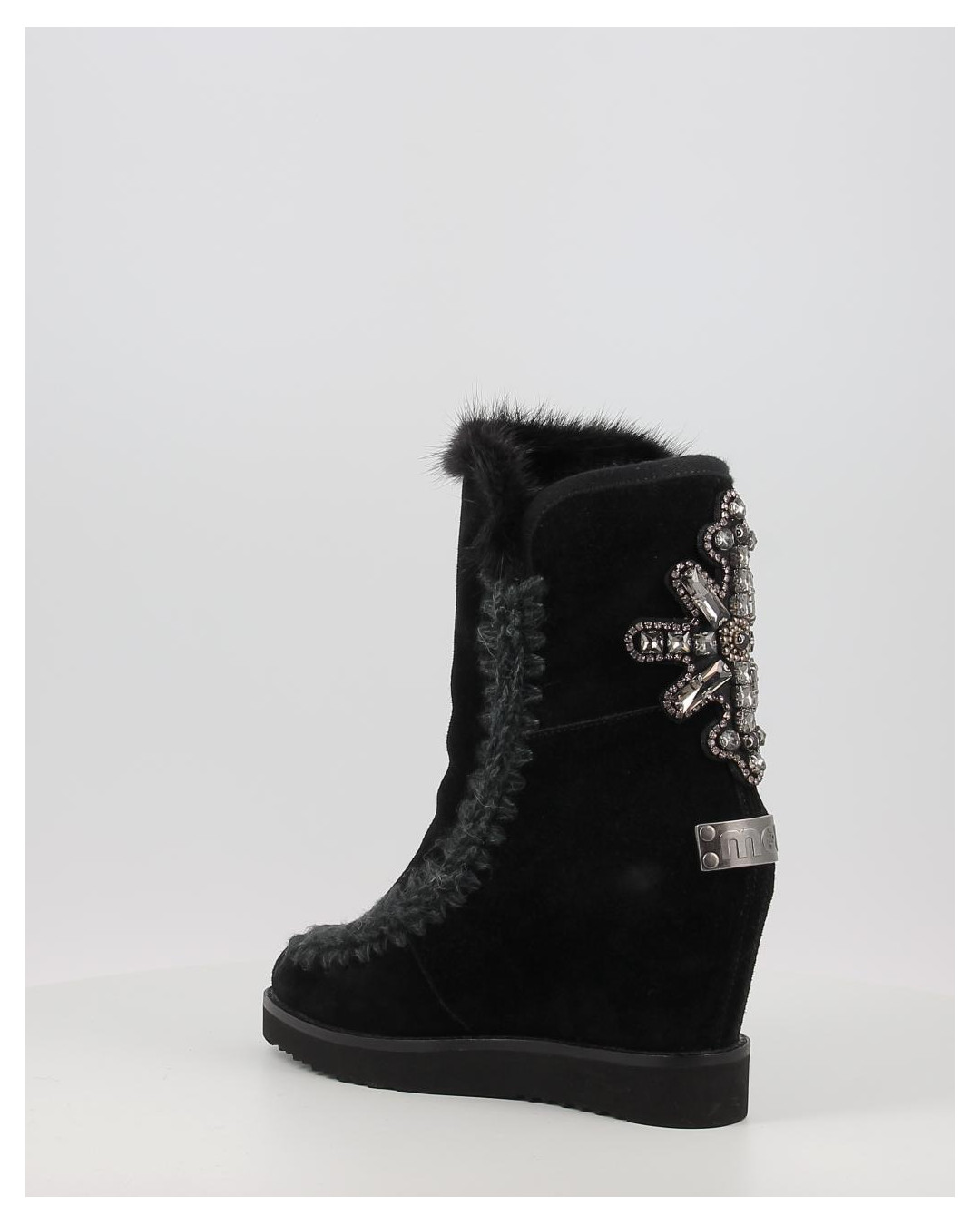 Botas Mou FRENCH TOE WEDGE BACK PATCH CROSS negro
