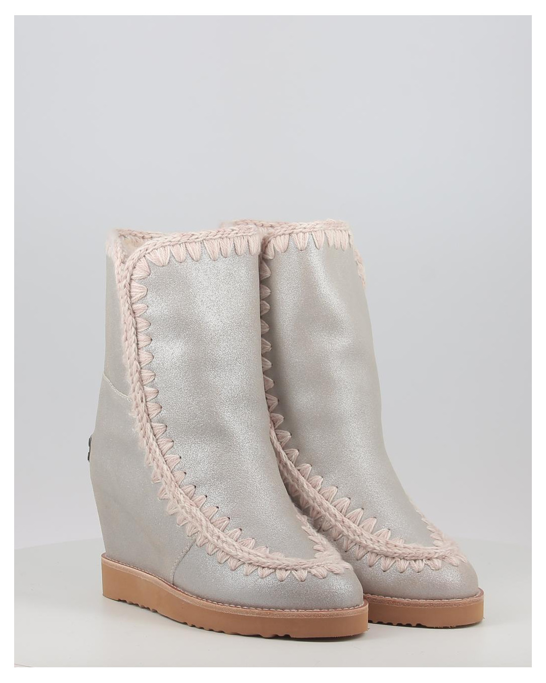 Boots Botas De Esparto Botines De Cuña En Yute Caña Elástica