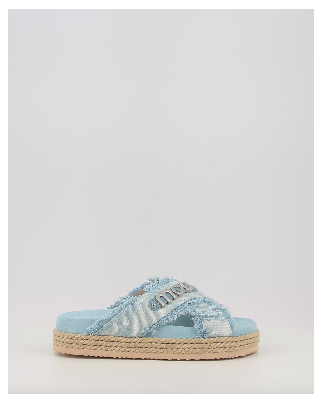 CRISS CROSS ROPE SANDAL PAINTED DENIM