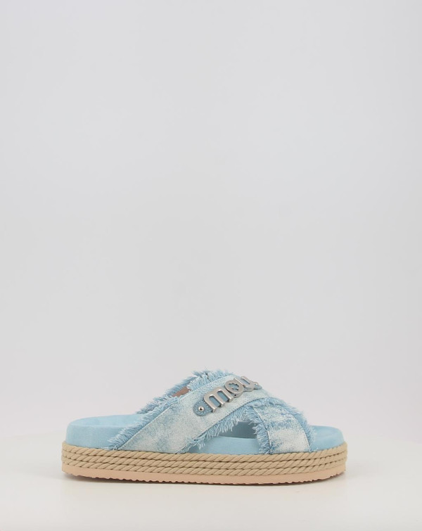 CRISS CROSS ROPE SANDAL PAINTED DENIM