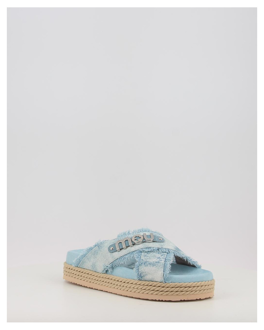 CRISS CROSS ROPE SANDAL PAINTED DENIM