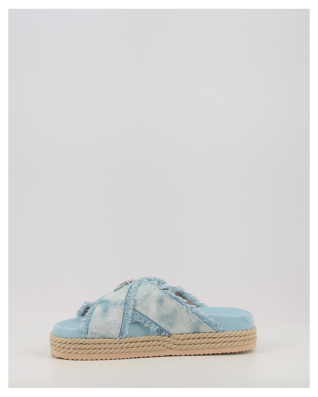 CRISS CROSS ROPE SANDAL PAINTED DENIM