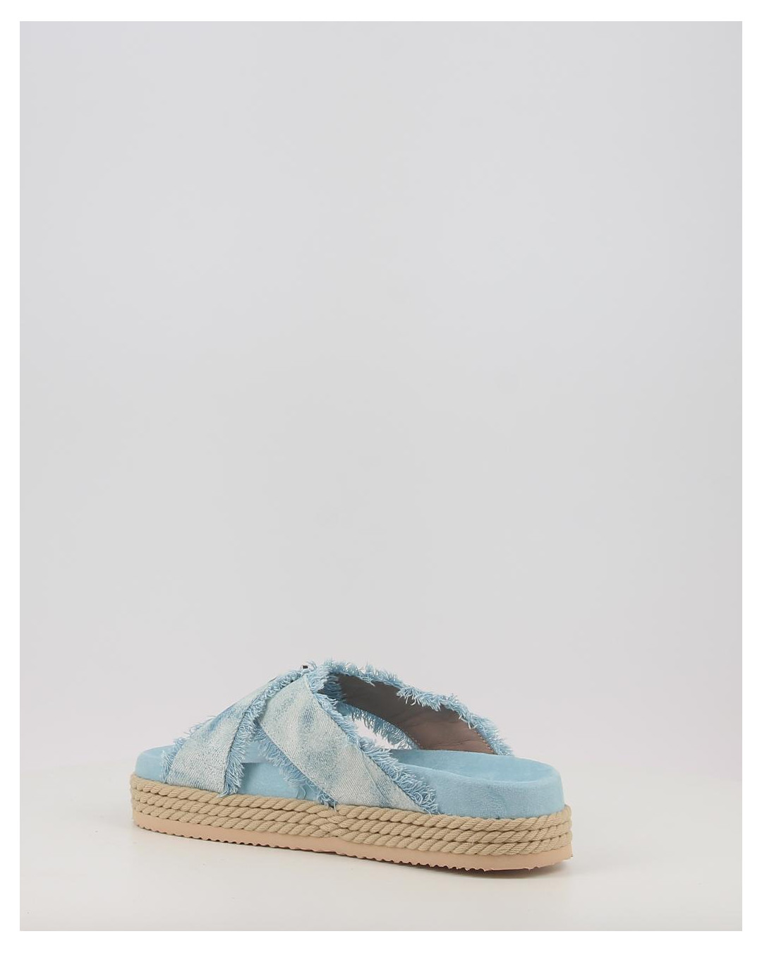 CRISS CROSS ROPE SANDAL PAINTED DENIM