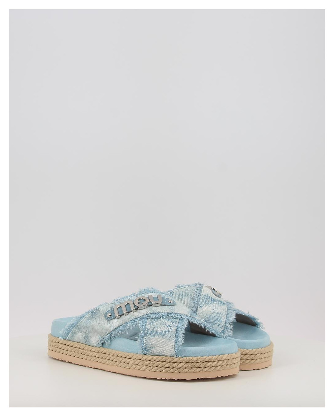 CRISS CROSS ROPE SANDAL PAINTED DENIM