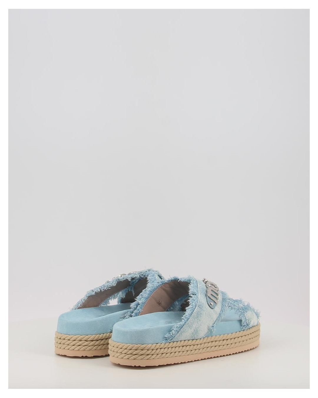 CRISS CROSS ROPE SANDAL PAINTED DENIM