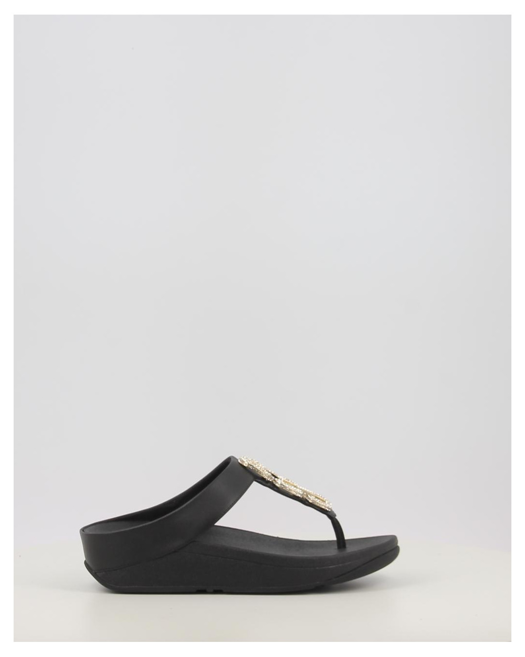 FINO CRYSTAL CHAIN LEATHER TOE POST SANDALS