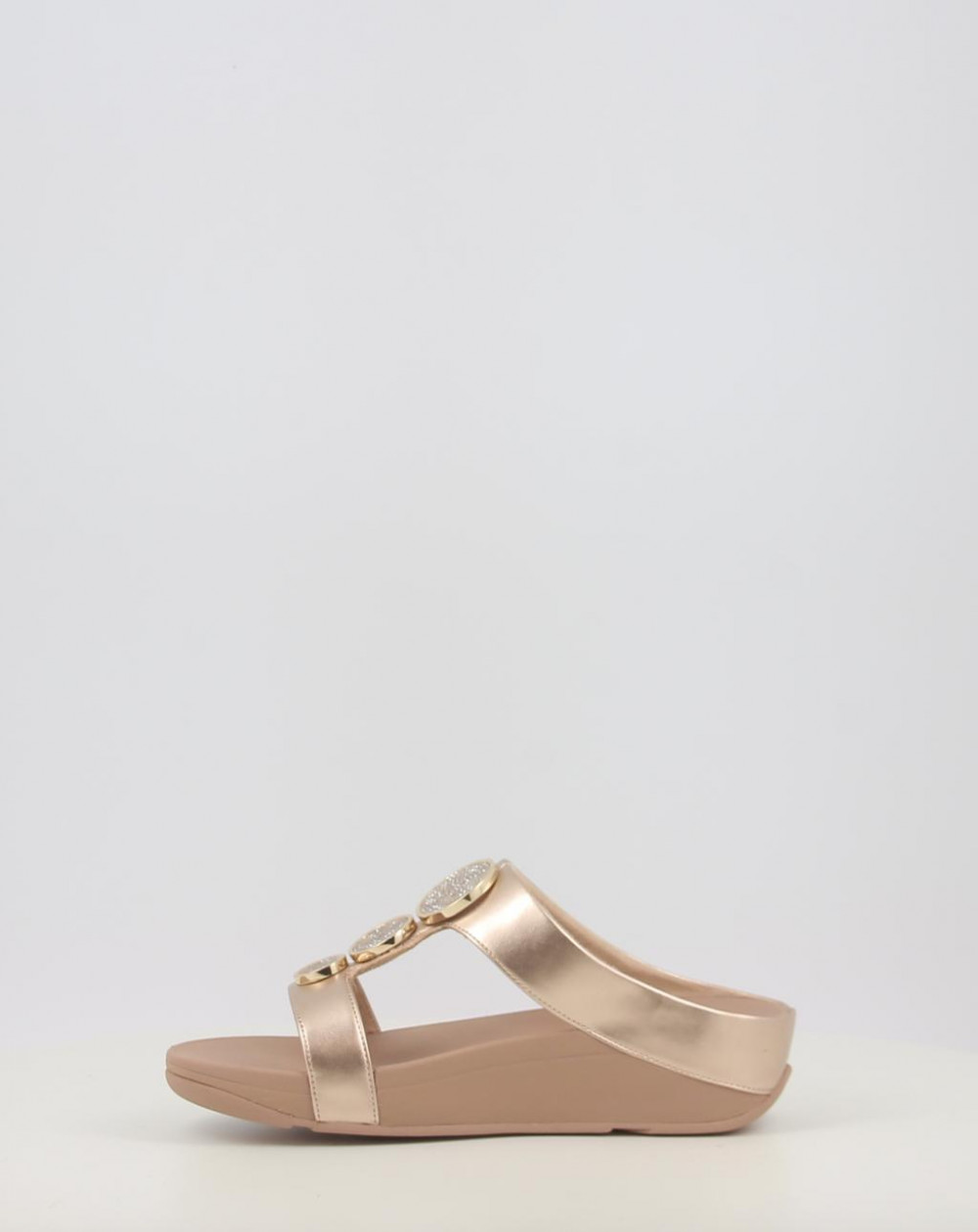 Sandalias Fitflop HALO BEAD-CIRCLE METALLIC TOE-POST SANDALS metalizado talla 39