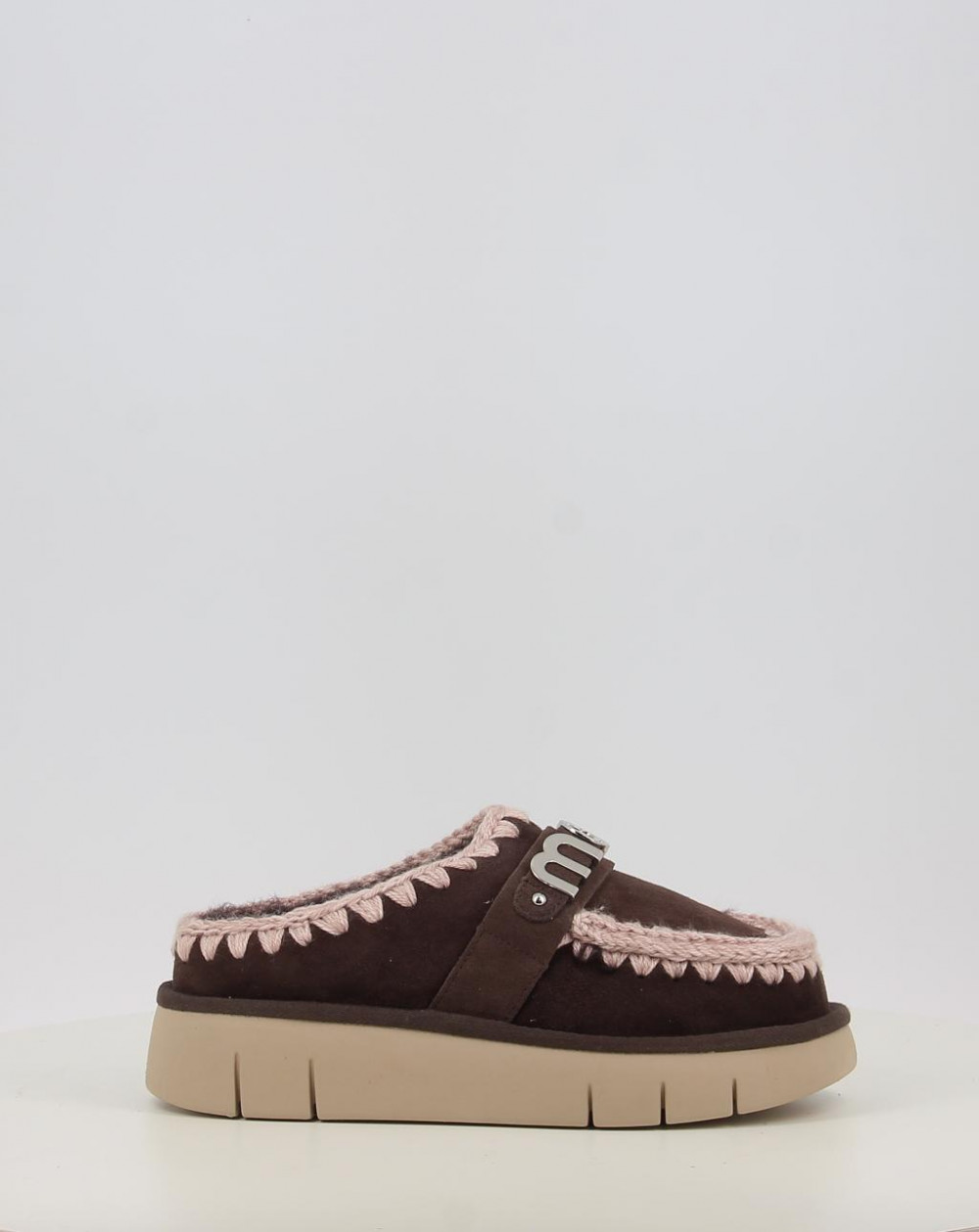 Zuecos Mou BOUNCE CLOG METAL LOGO marrón talla 37