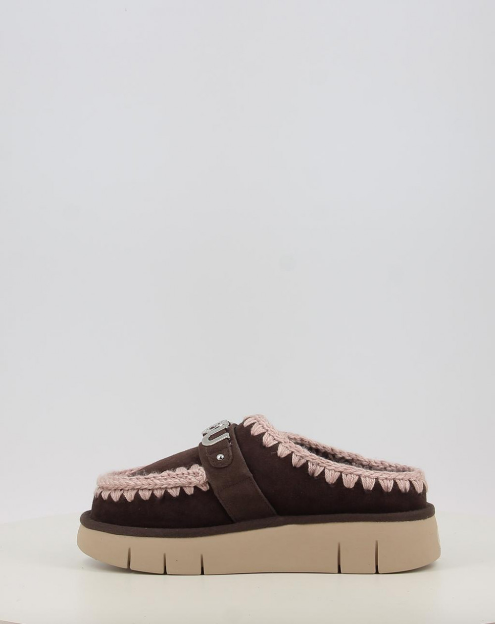 Zuecos Mou BOUNCE CLOG METAL LOGO marrón talla 37