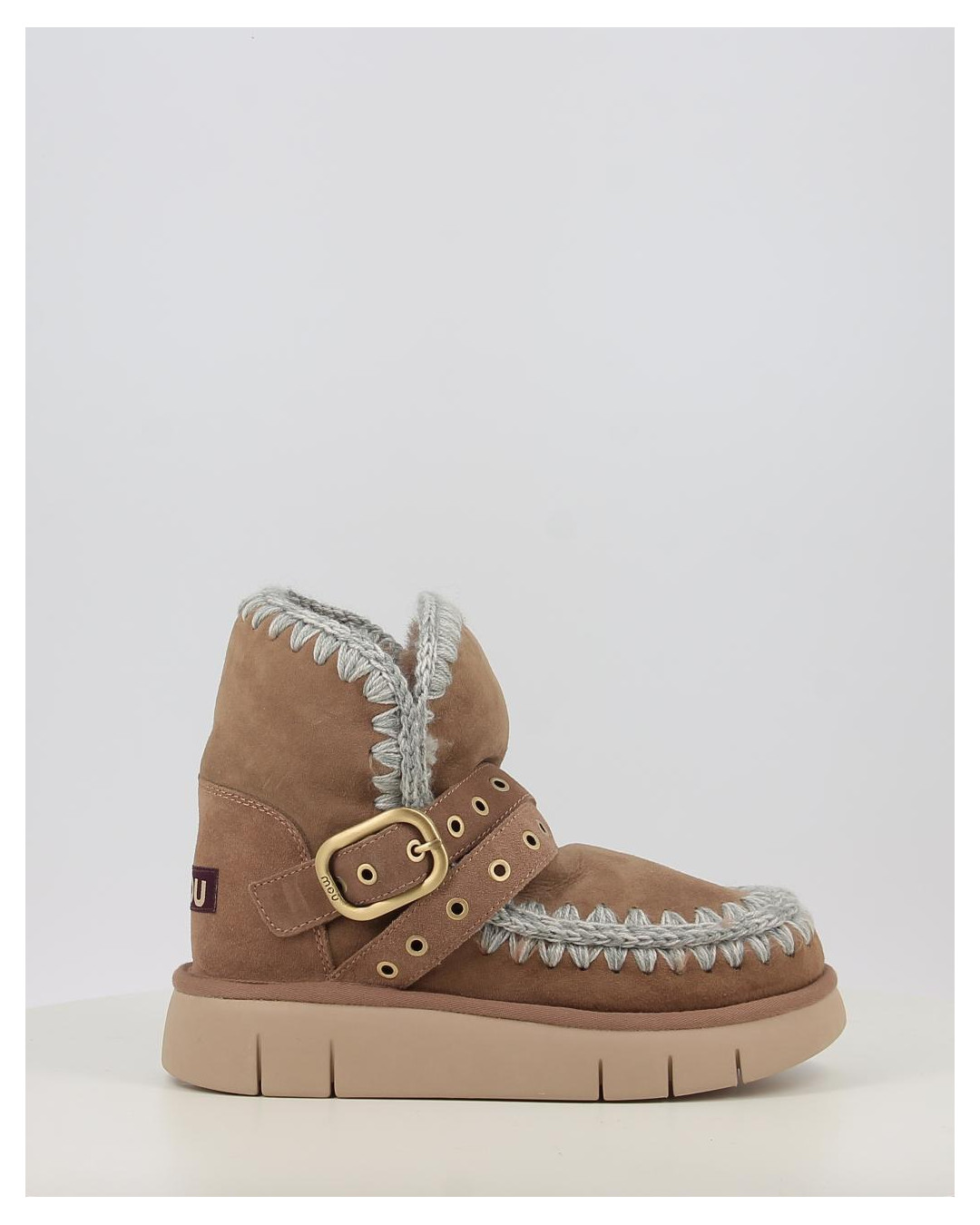 Botas Mou BOUNCE BOOT BUCKLE STRAP taupe