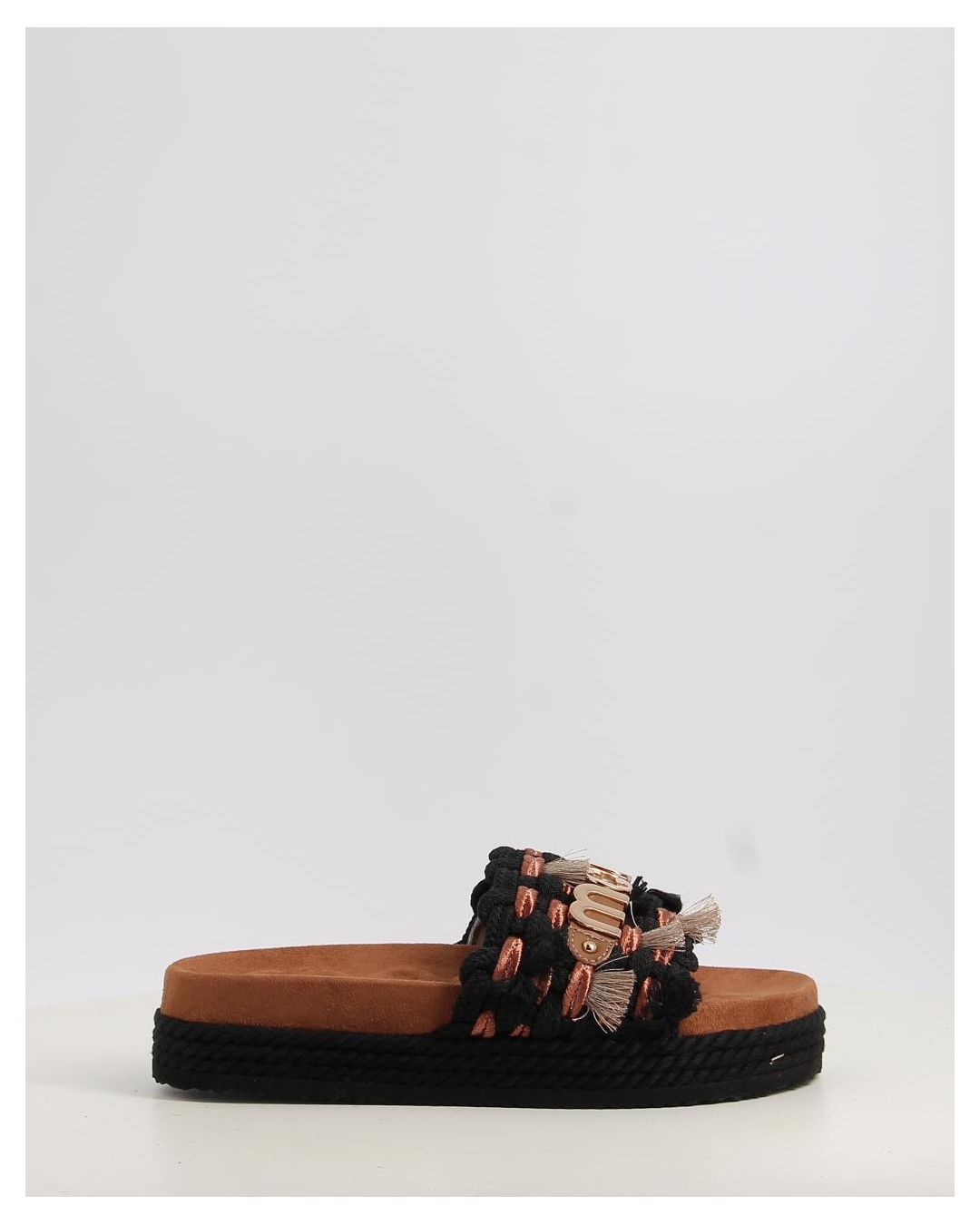 MONOBAND ROPE SANDAL FRINGES BIG LETTER LOGO