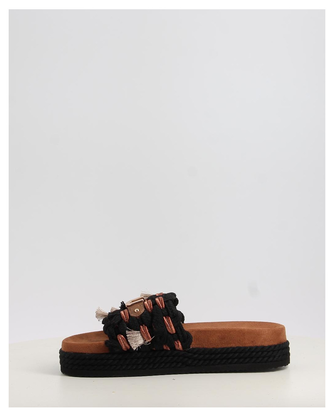 MONOBAND ROPE SANDAL FRINGES BIG LETTER LOGO