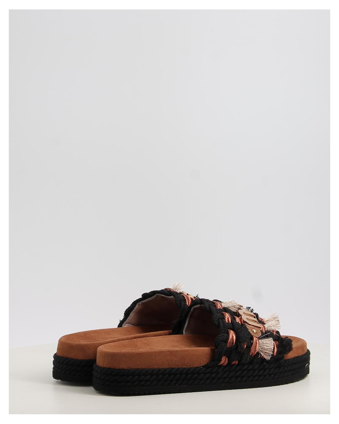 MONOBAND ROPE SANDAL FRINGES BIG LETTER LOGO