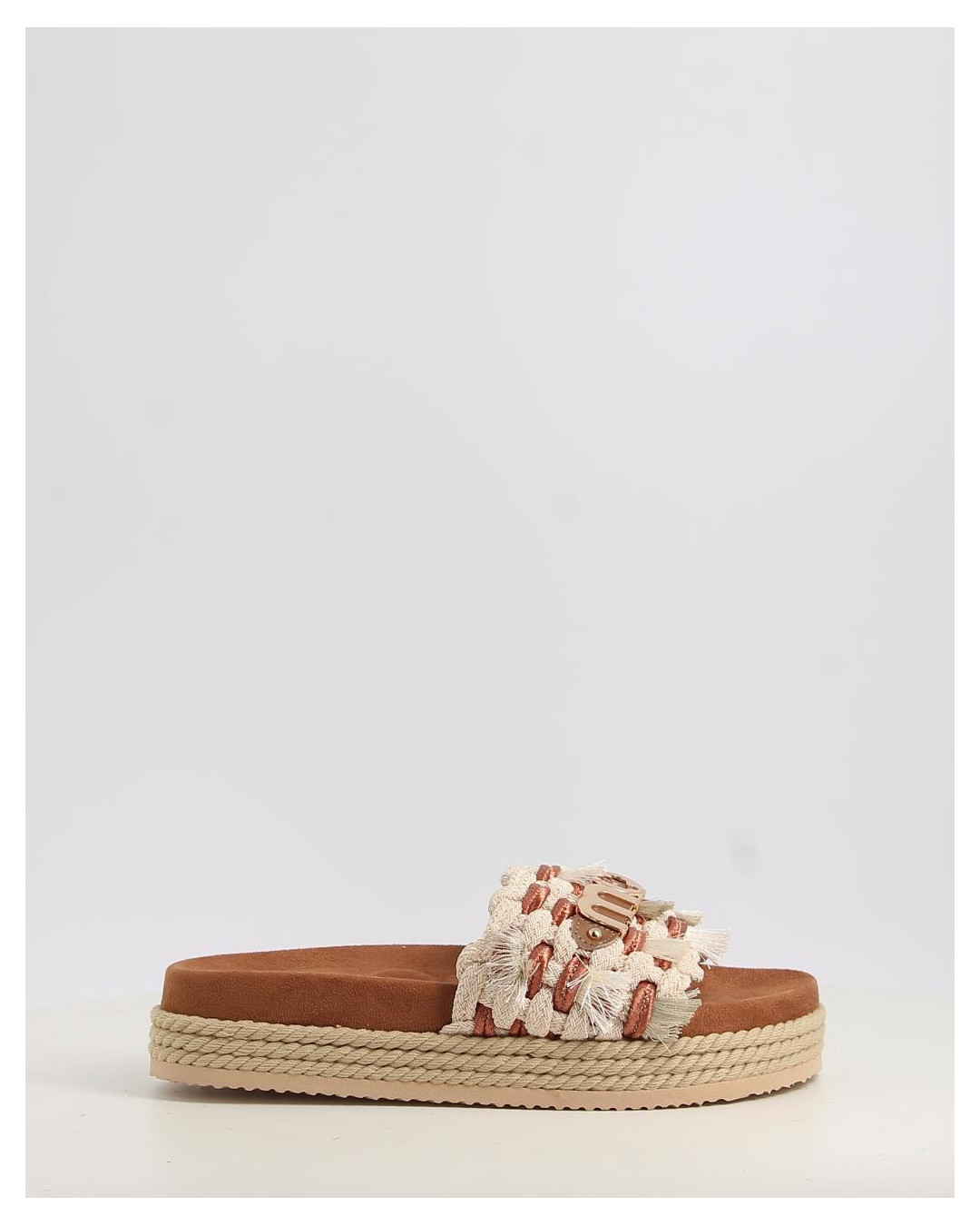 MONOBAND ROPE SANDAL FRINGES BIG LETTER LOGO