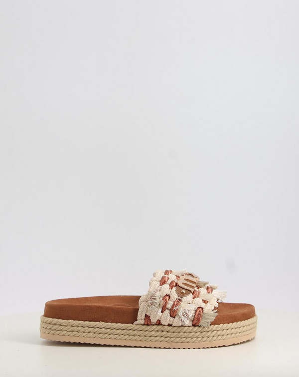 MONOBAND ROPE SANDAL FRINGES BIG LETTER LOGO