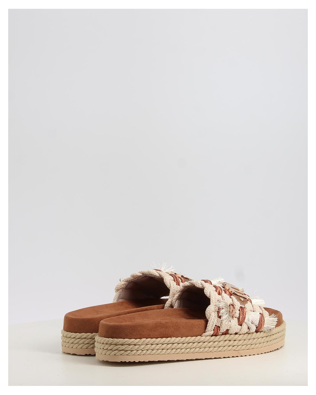 MONOBAND ROPE SANDAL FRINGES BIG LETTER LOGO