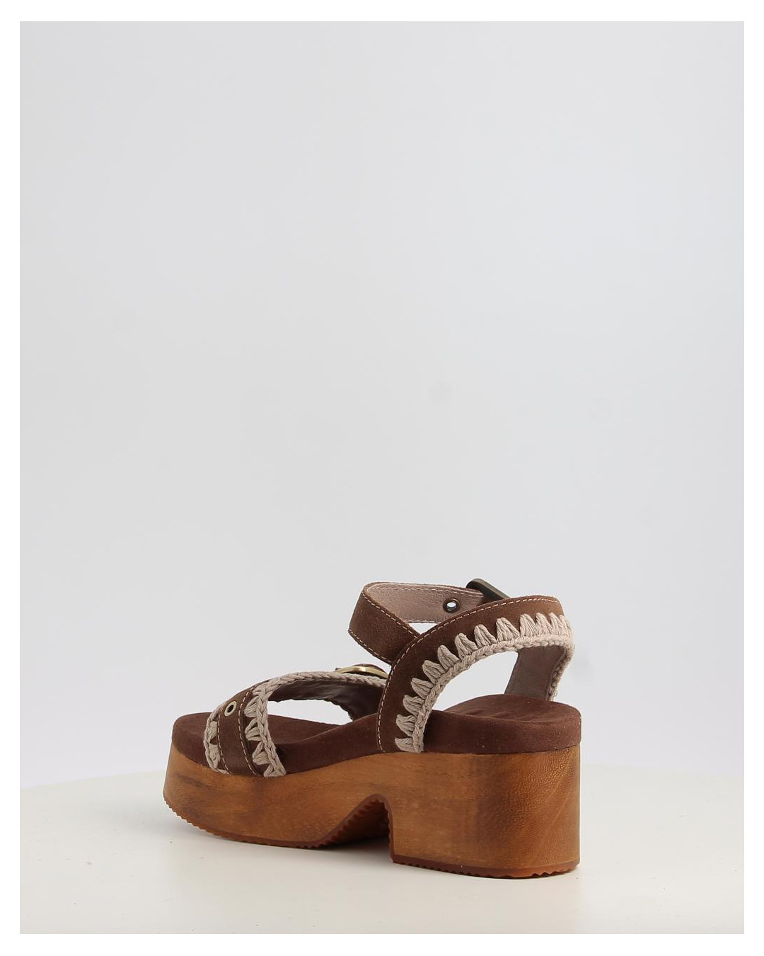 HIGH HEEL WOOD CLOG BUCKLE