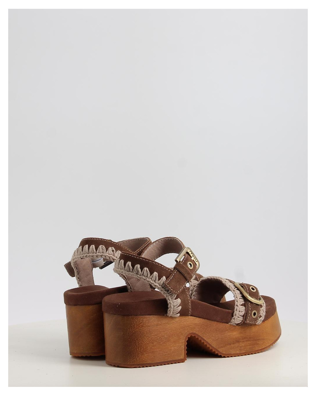HIGH HEEL WOOD CLOG BUCKLE