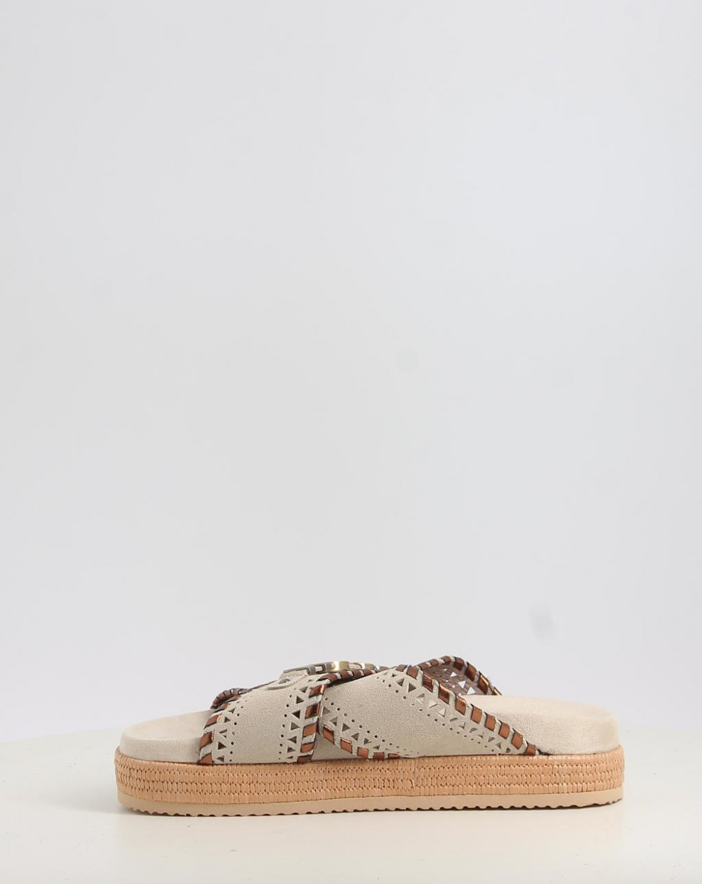 Sandalias Mou CRISS-CROSS SANDAL MET.STITCH beig talla 37