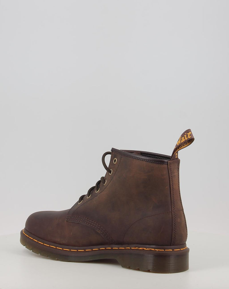 Botas DR.MARTENS 101 YELLOW STITCH CRAZY HORSE marrón