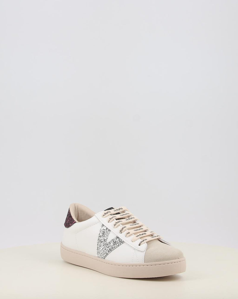 Zapatillas VICTORIA BERLÍN GLITTER CORDON LOGO 1126228 blanco