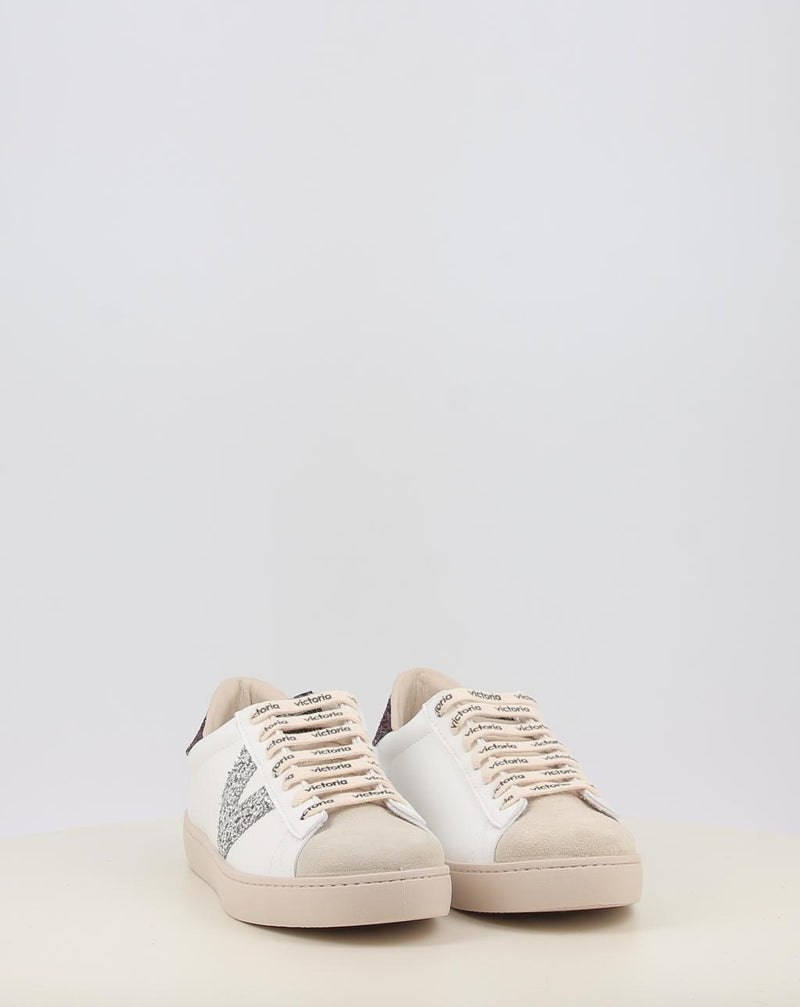 Zapatillas VICTORIA BERLÍN GLITTER CORDON LOGO 1126228 blanco