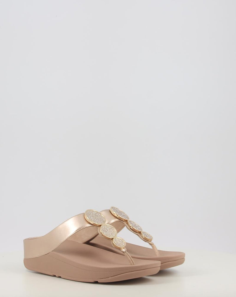 Sandalias FITFLOP HALO BEAD-CIRCLE METALLIC TOE-POST SANDALS metalizado