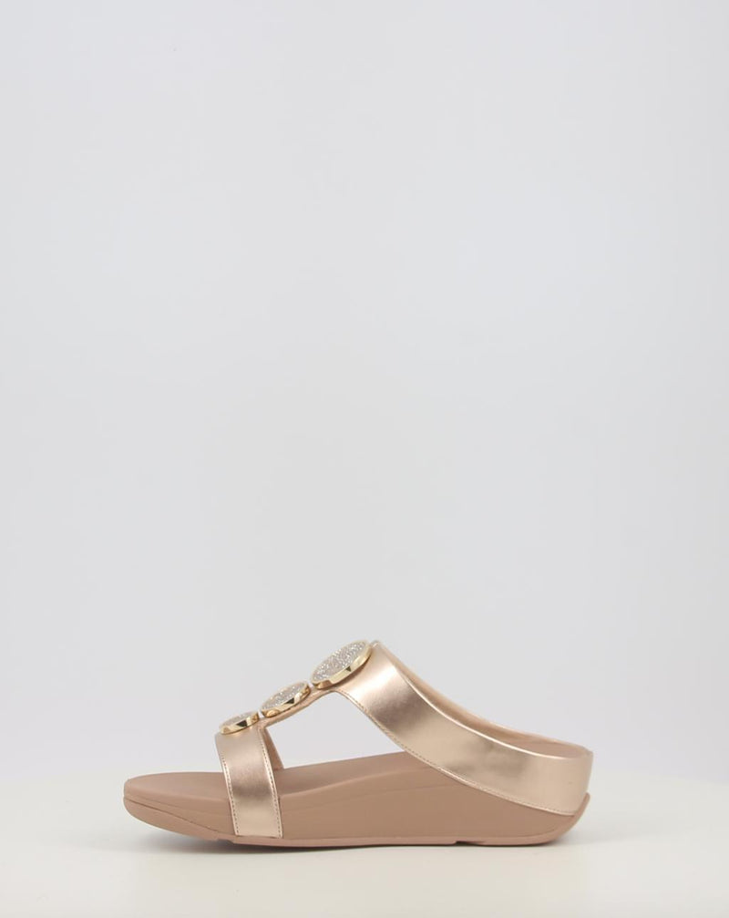 Sandalias FITFLOP HALO BEAD-CIRCLE METALLIC TOE-POST SANDALS metalizado