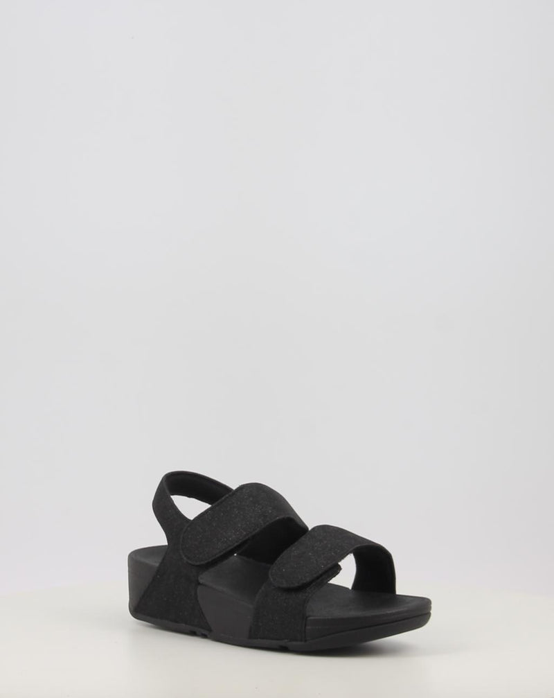 Sandalias FITFLOP LULU ADJUSTABLE SHIMMERLUX BACK-STRAP SANDALS negro