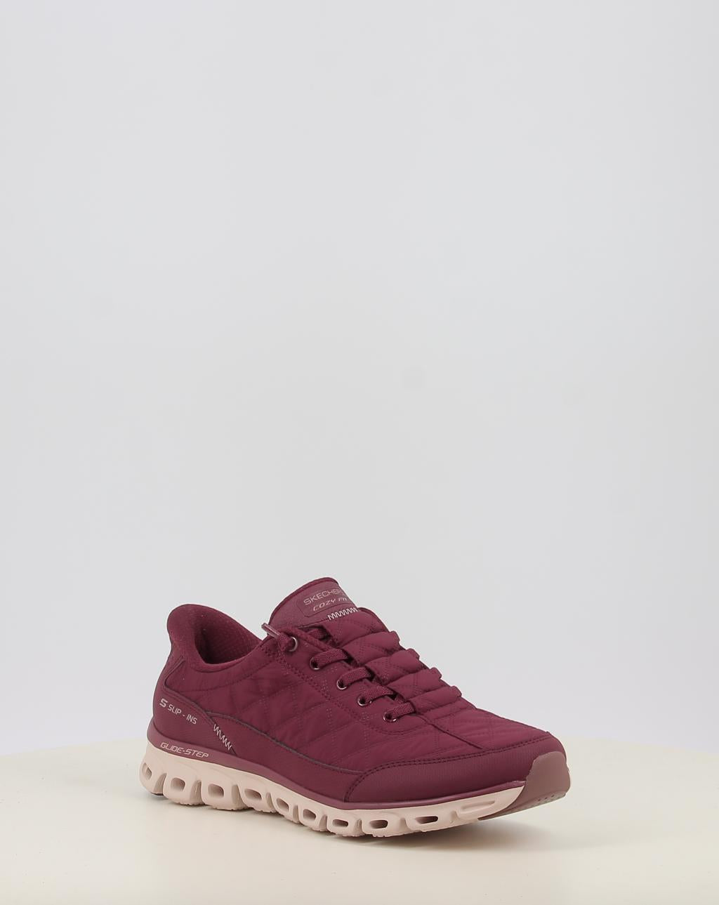 Zapatillas SKECHERS SLIP-INS: GLIDE-STEP - COZY FIT granate, foto 2 de 8